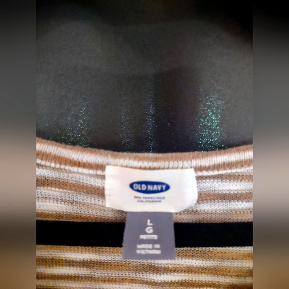 3/$30 Old Nay brown/white striped sweater, size large - Picture 2 of 2